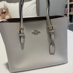 Coach Light Gray Leather Tote